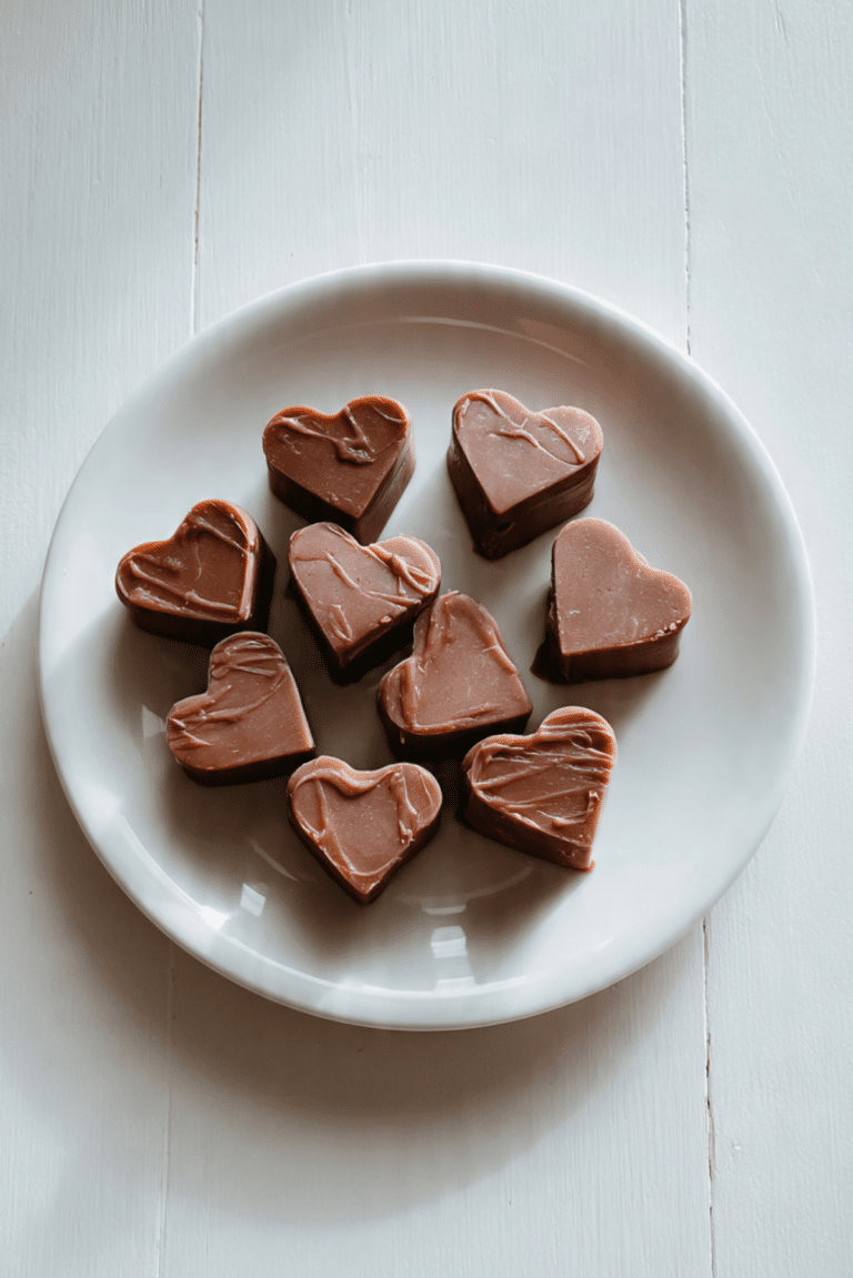 Chocolate Peanut Butter Fudge Hearts Recipe