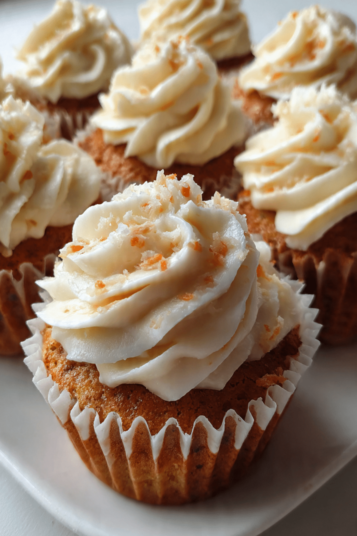 Banana Carrot Cupcakes with Coconut Cream Cheese Frosting