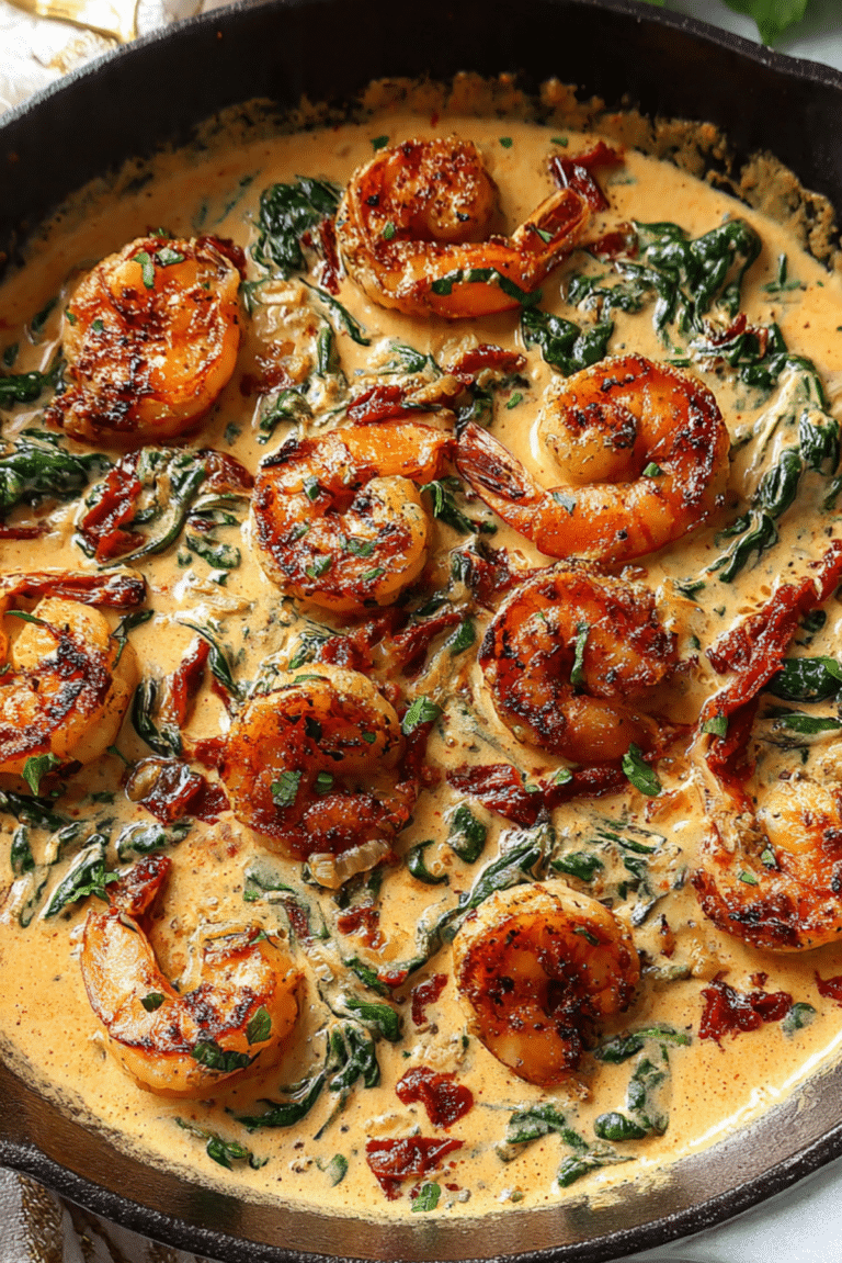 Creamy Tuscan Shrimp Skillet