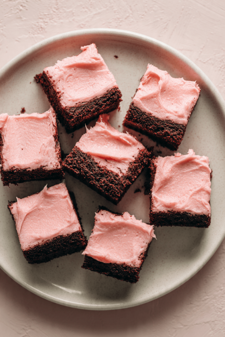 Pink Frosted Brownies