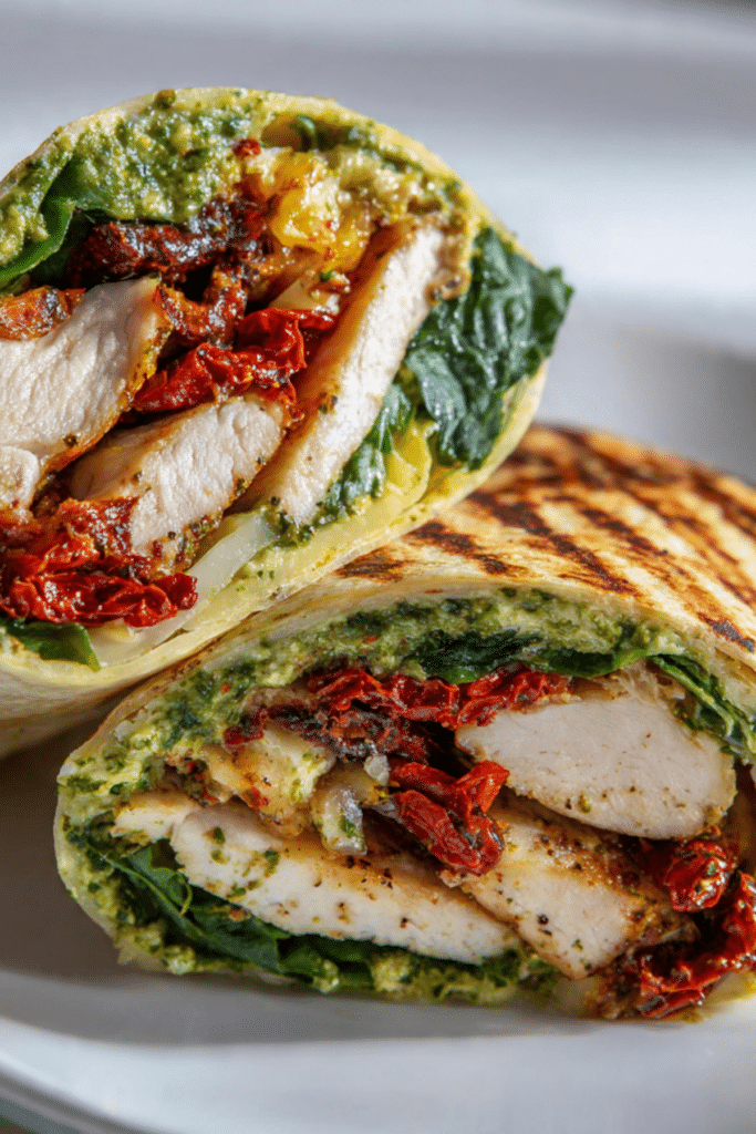 Chicken Pesto Wrap with Spinach Recipe