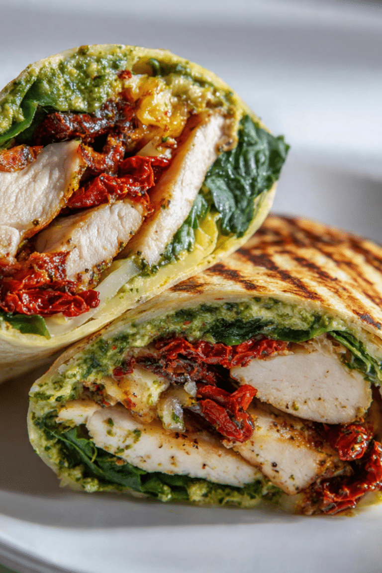 Chicken Pesto Wrap with Spinach Recipe
