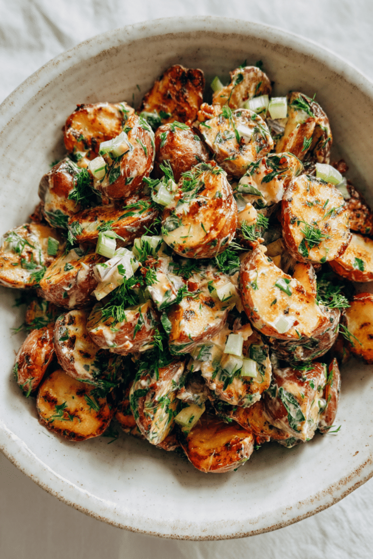 BBQ Bacon Potato Salad with Grilled Potatoes