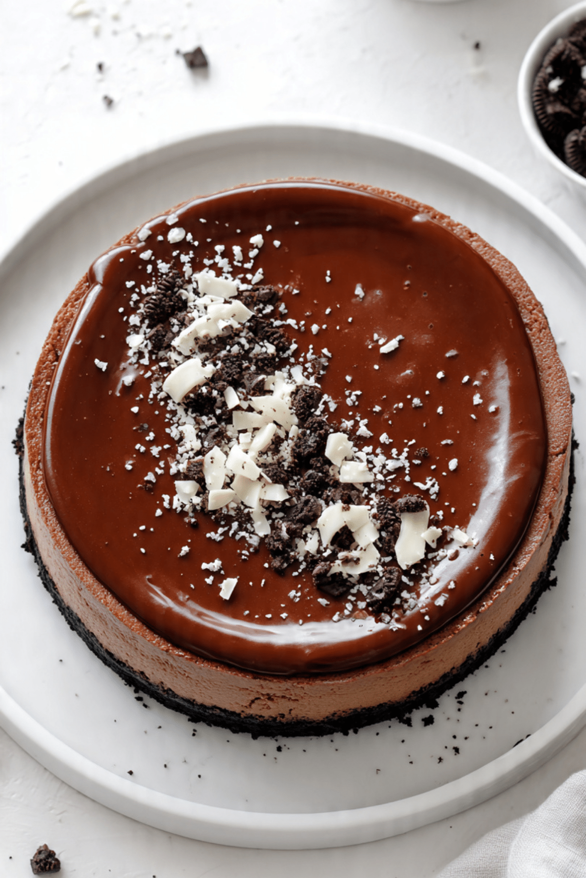 Triple Chocolate Cheesecake with Oreo Crust