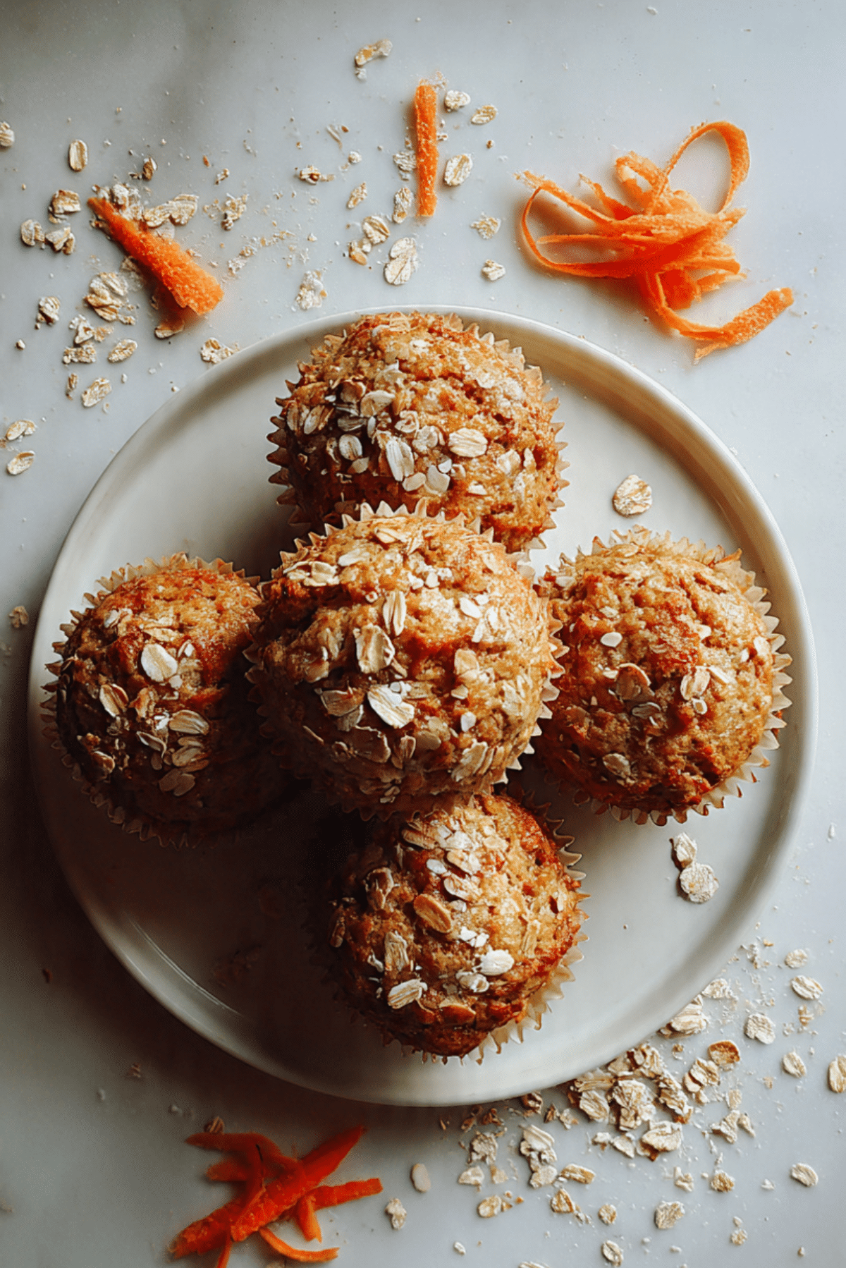 Healthy Carrot Oatmeal Muffins