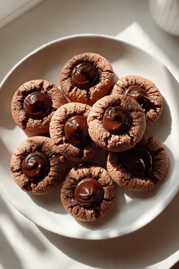 Chocolate Hazelnut Thumbprint Cookies