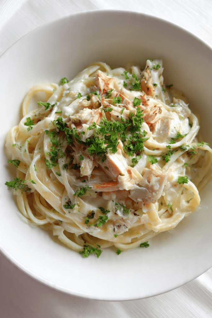 Crab & Chicken Garlic Pasta