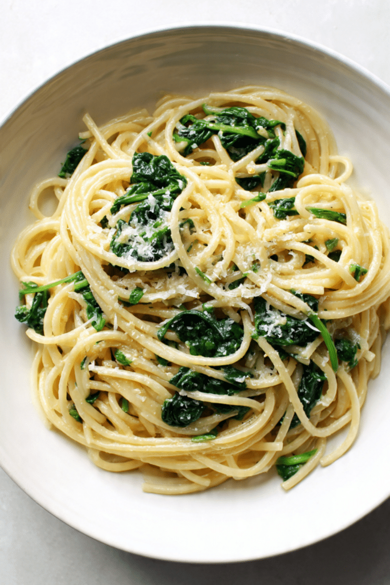 Garlic Butter Pasta with Spinach