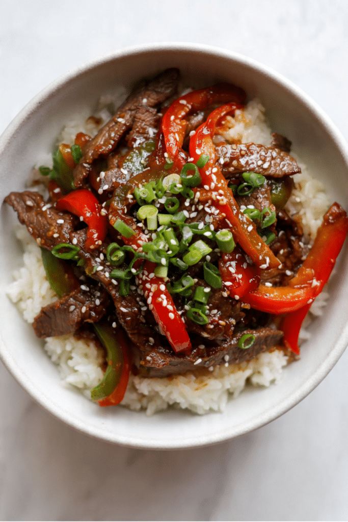 Beef and Pepper Rice Bowl
