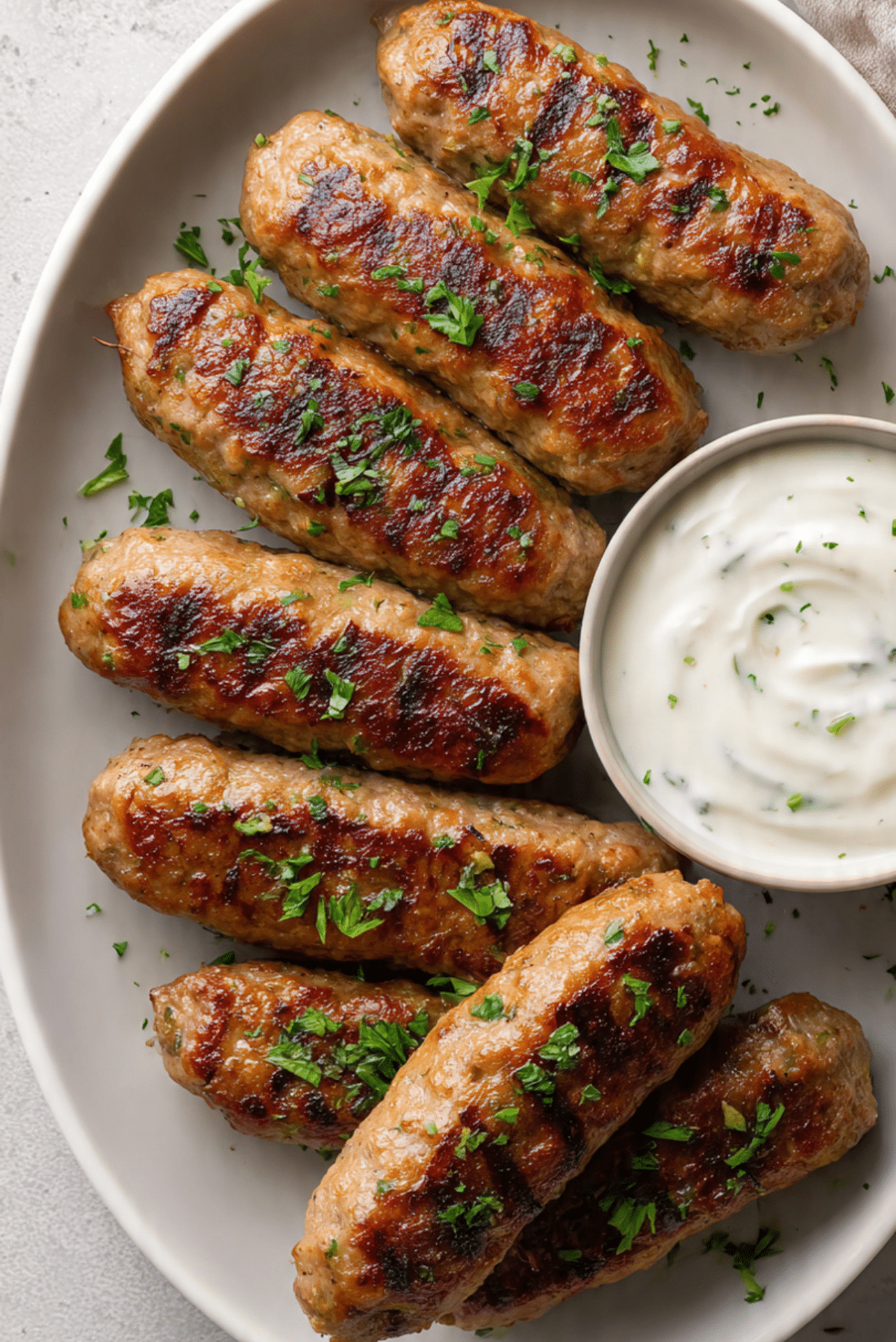 Chicken Kofta Garlic Yogurt Sauce
