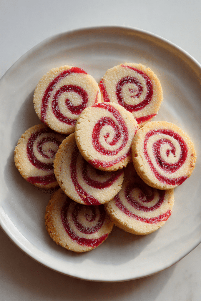 Raspberry Swirl Shortbread Cookies