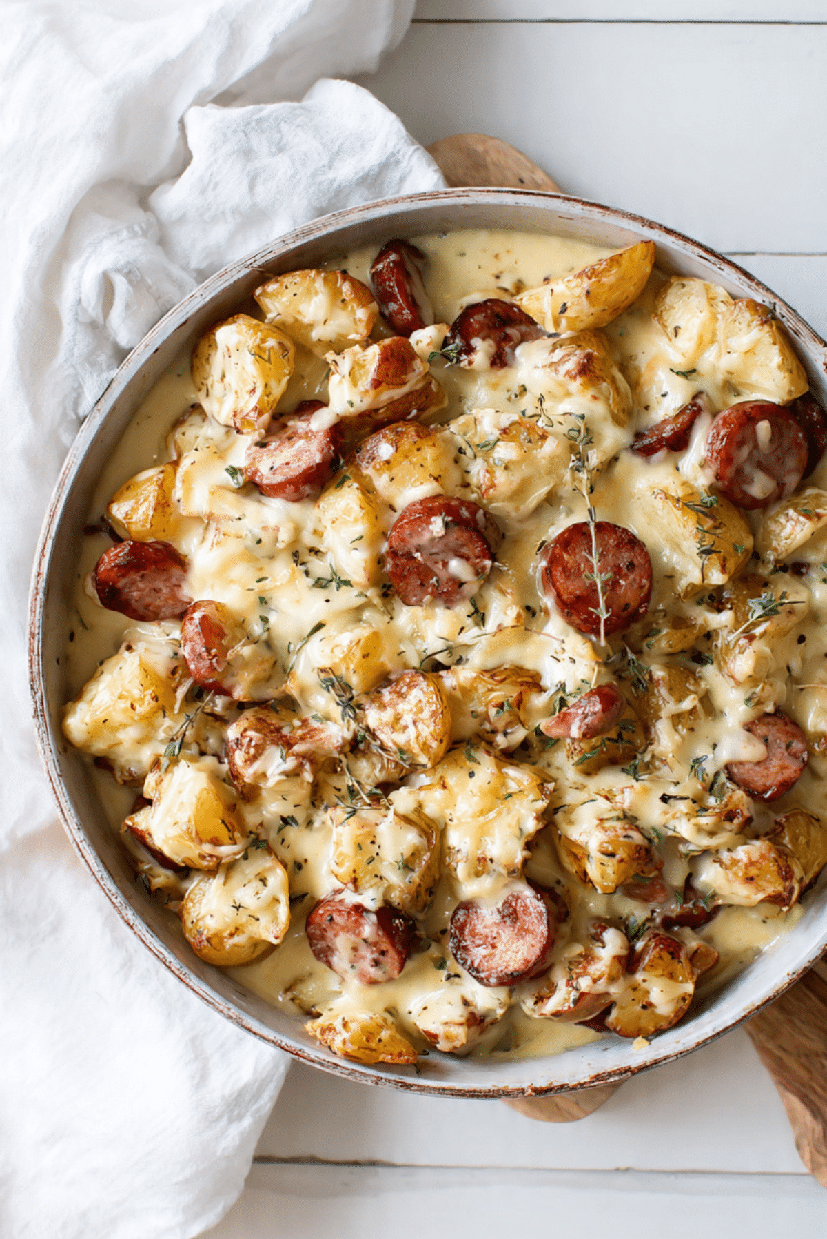 Cheesy Ranch Potatoes & Smoked Sausage