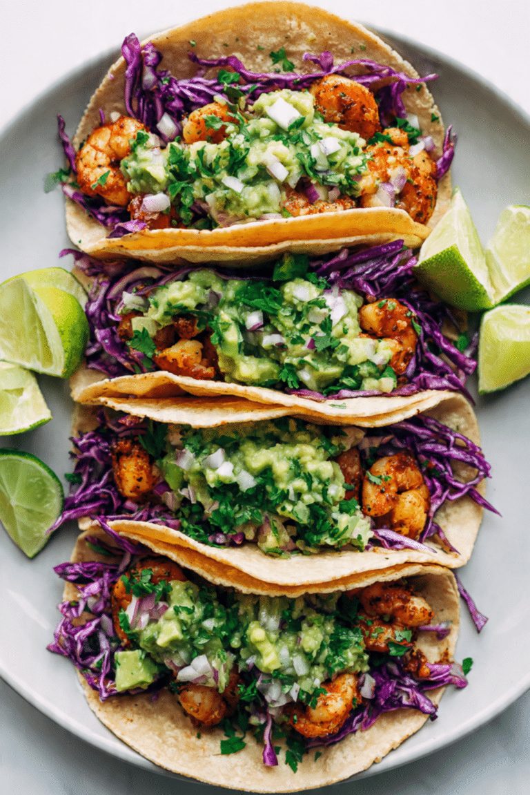 Shrimp Tacos with Avocado Salsa