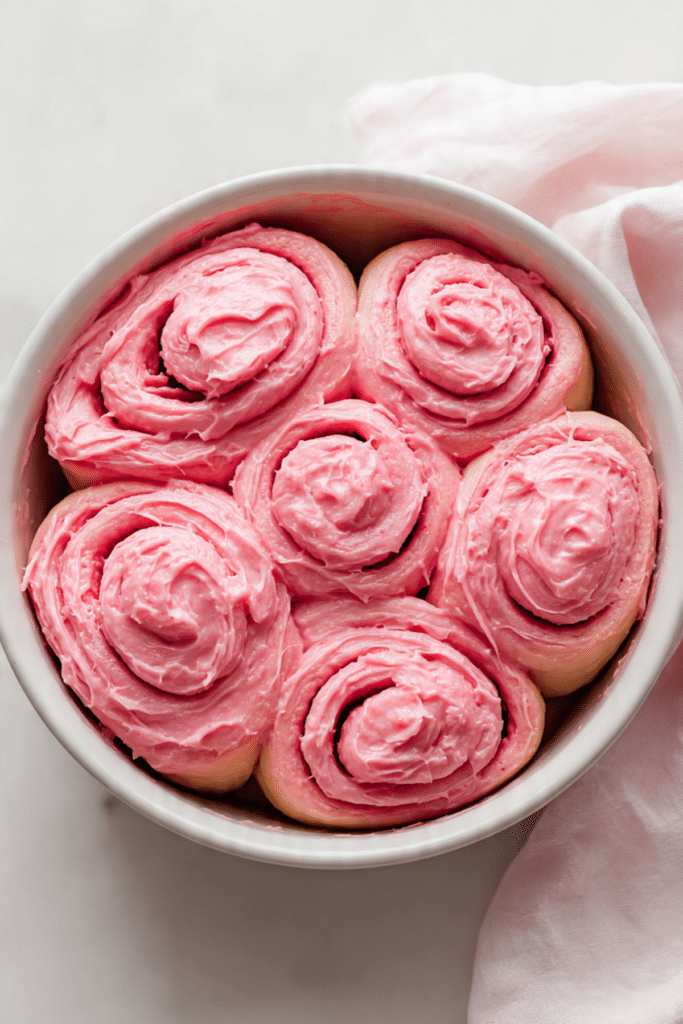 Pink Velvet Cinnamon Rolls