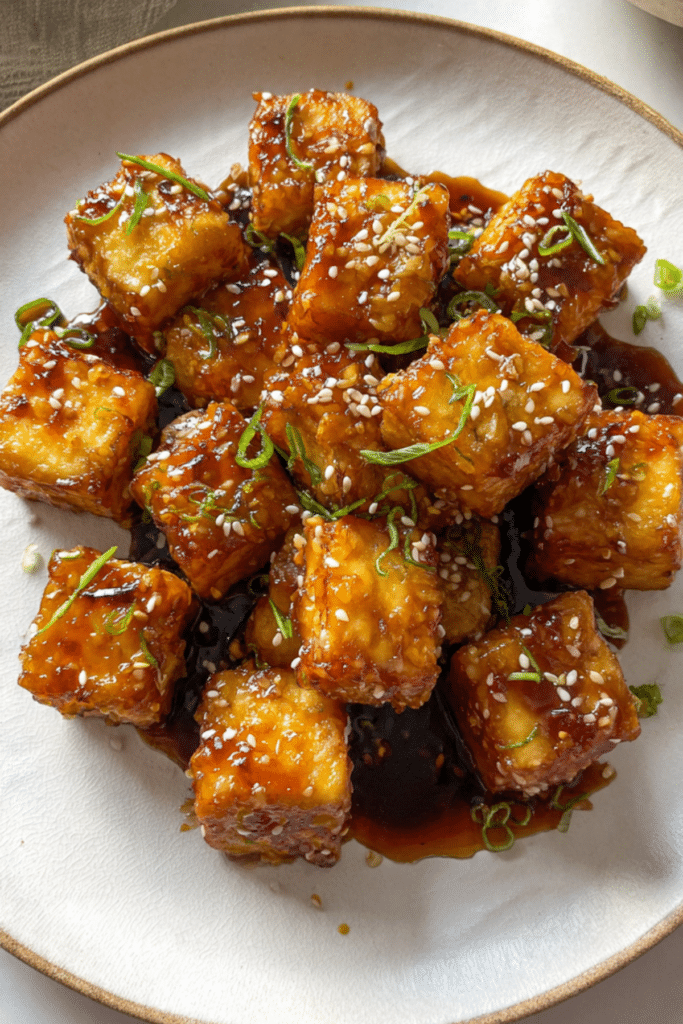 Crispy Honey Garlic Tofu