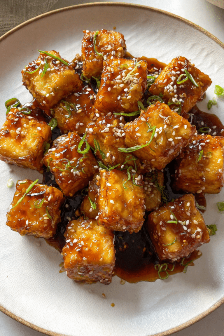 Crispy Honey Garlic Tofu