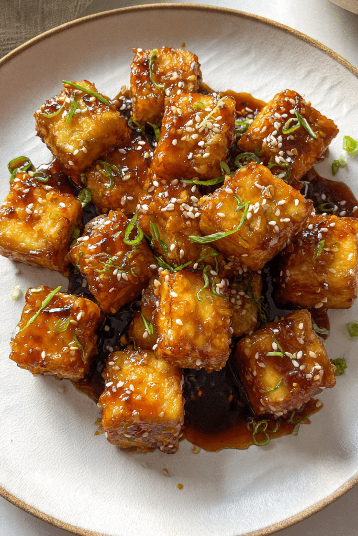 Crispy Honey Garlic Tofu