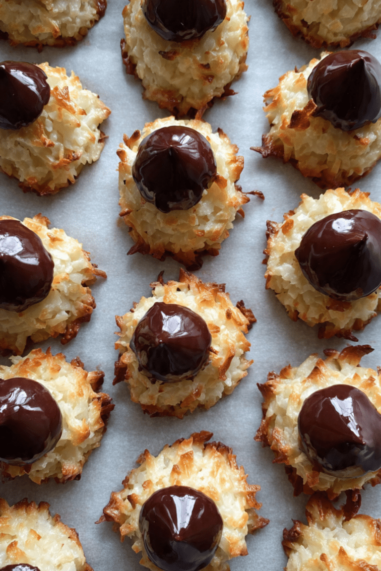Chewy Coconut Macaroon Chocolate Blossoms