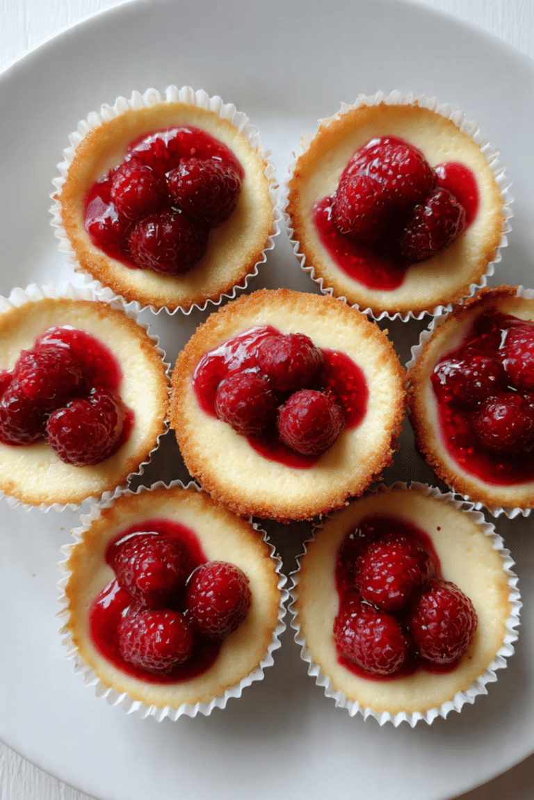Individual Raspberry Cheesecakes