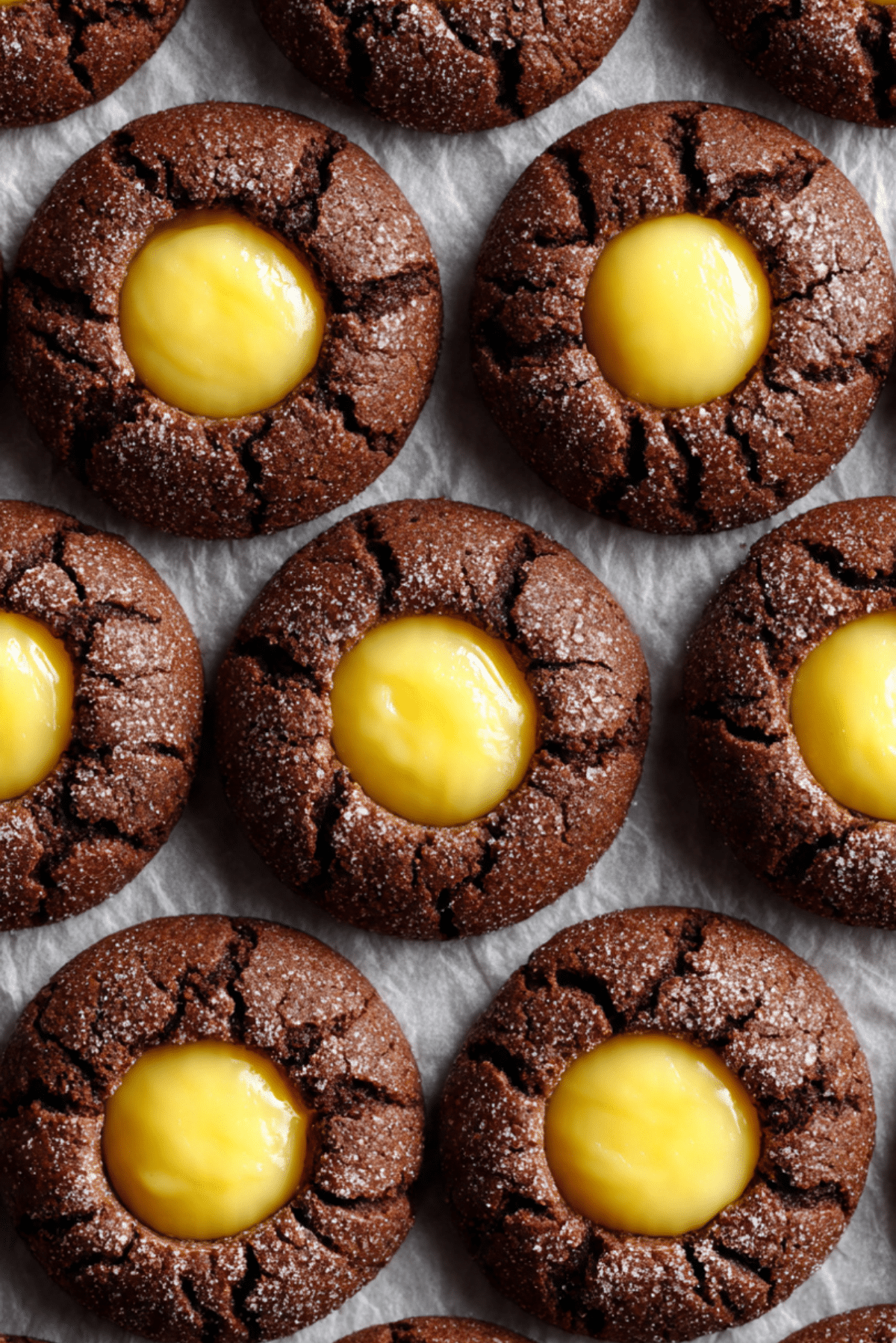 Chocolate Thumbprint Cookies with Custard Filling