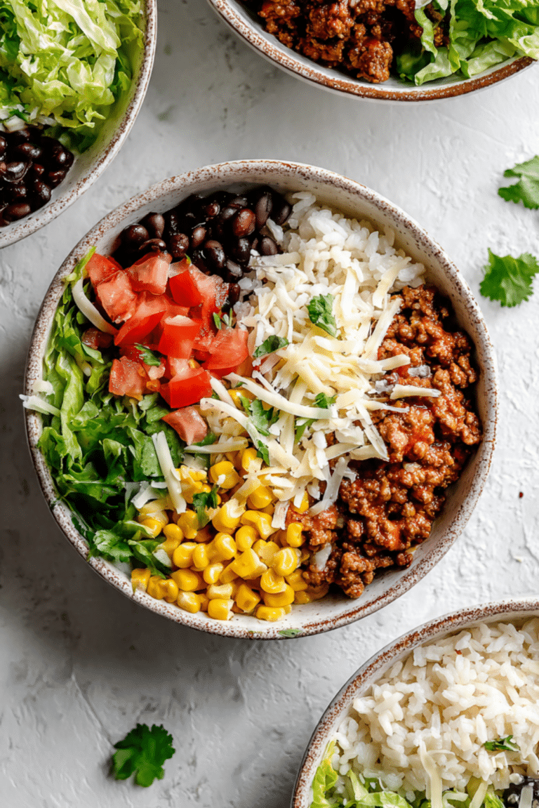 Quick Beef Burrito Bowls