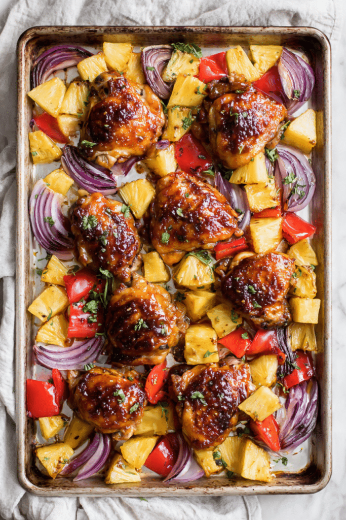 Smoky Hawaiian Chicken Sheet Pan