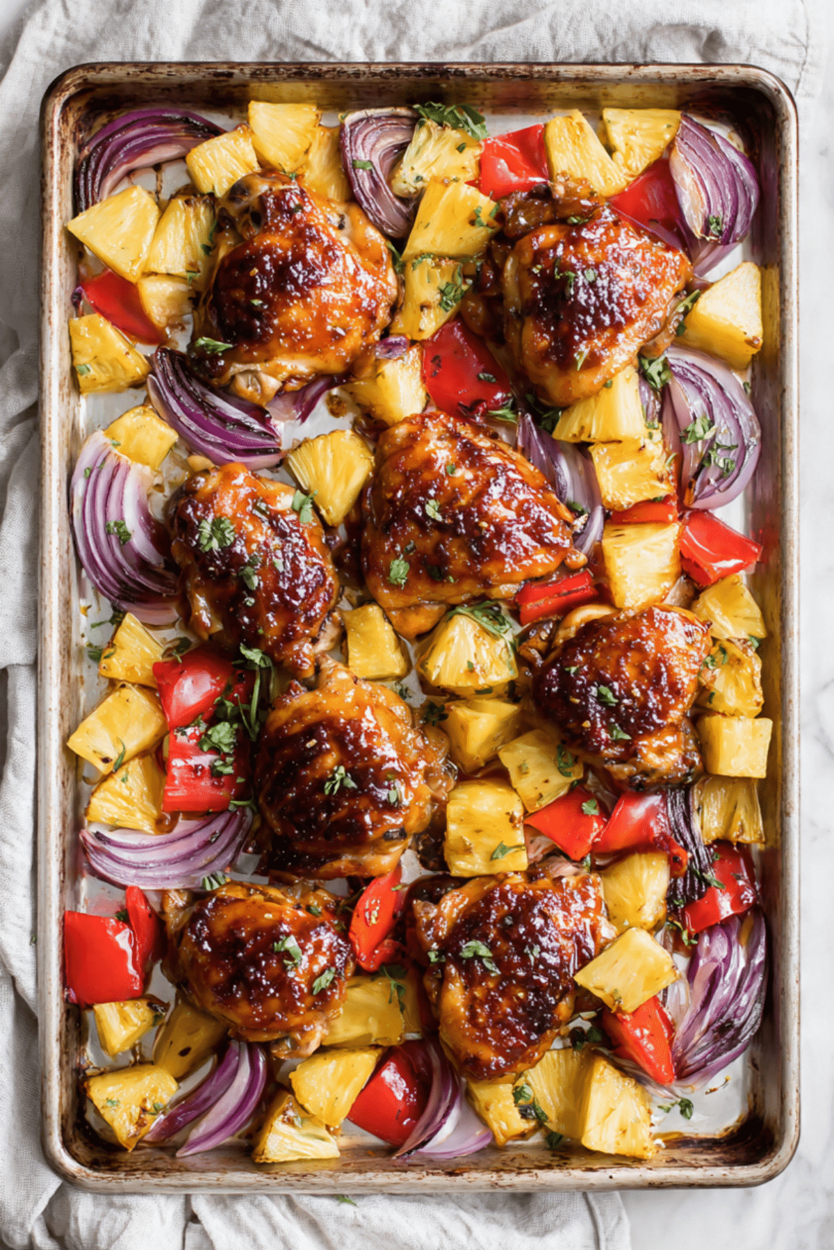 Smoky Hawaiian Chicken Sheet Pan