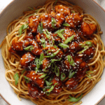 Crockpot Honey Garlic Chicken and Noodles