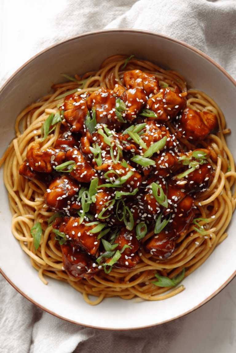 Crockpot Honey Garlic Chicken and Noodles