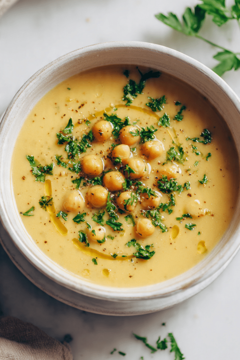 Creamy Garlic Chickpea Soup