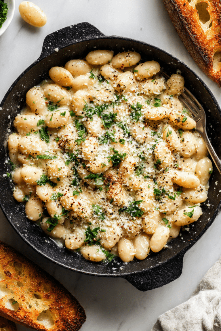 Cacio E Pepe White Beans Skillet