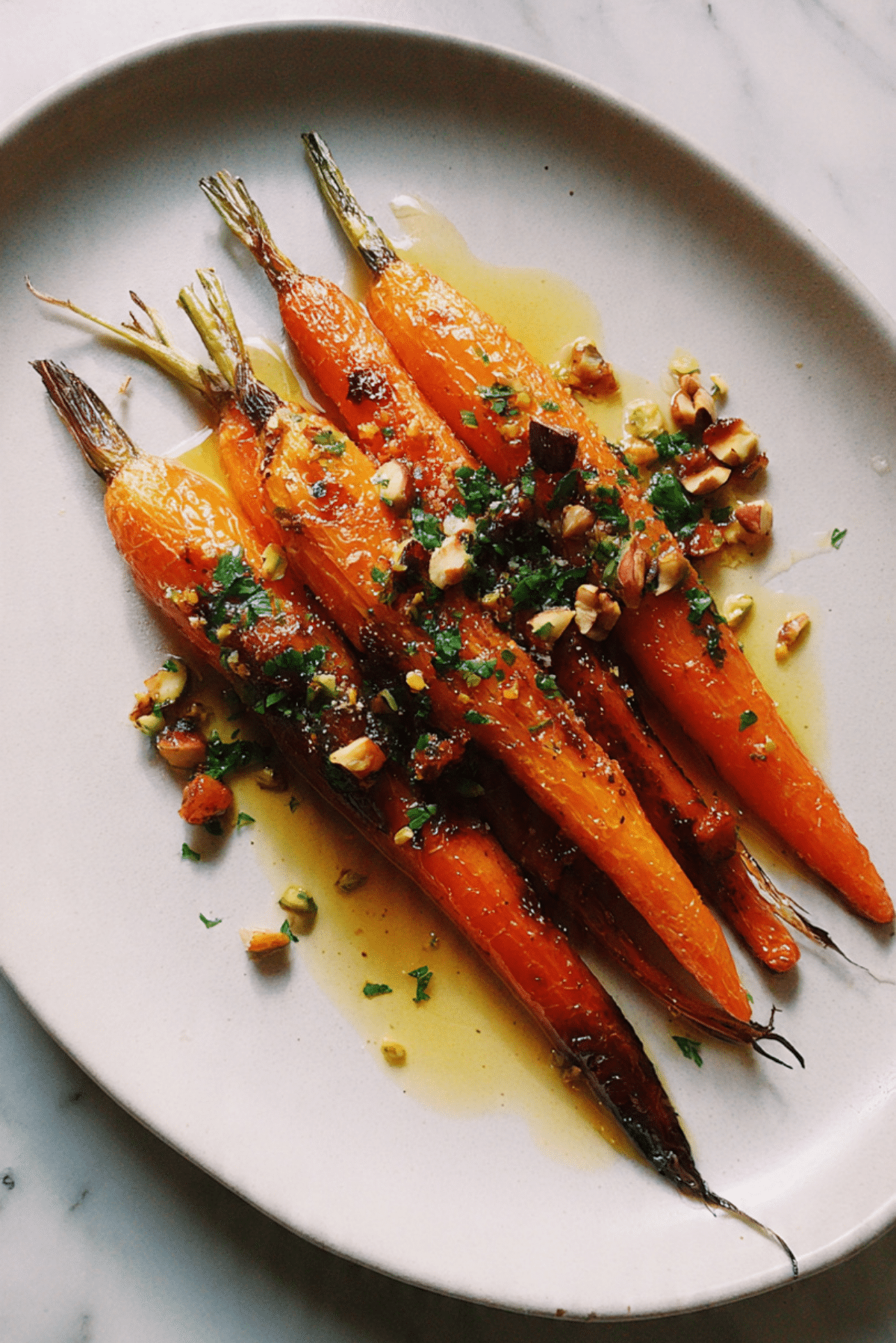 Roasted Rainbow Carrots with Preserved Lemon, Dates, and Pistachios Recipe