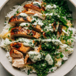 Chimichurri Chicken Bowls with Garlic Sauce