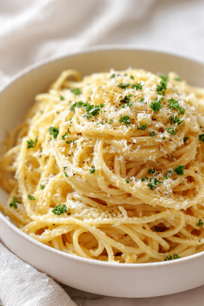 Lazy Cheesy Garlic Pasta