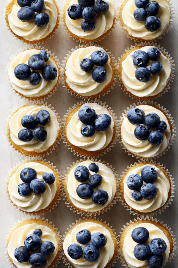 White Chocolate Blueberry Cheesecake Cupcakes