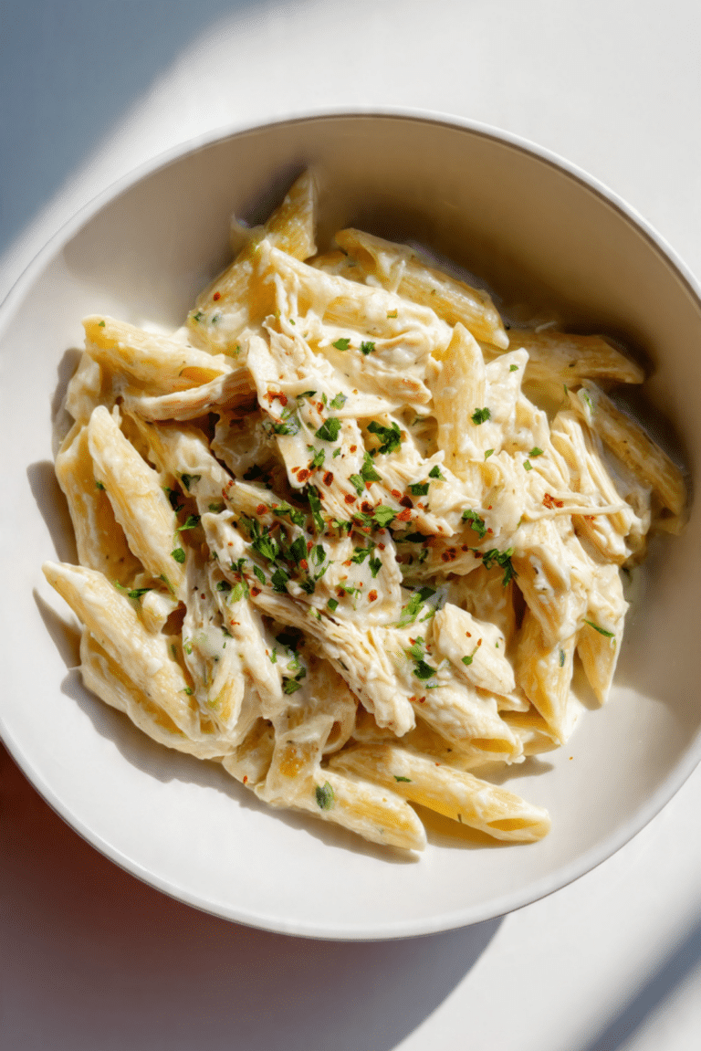 Crockpot Creamy Chicken Pasta