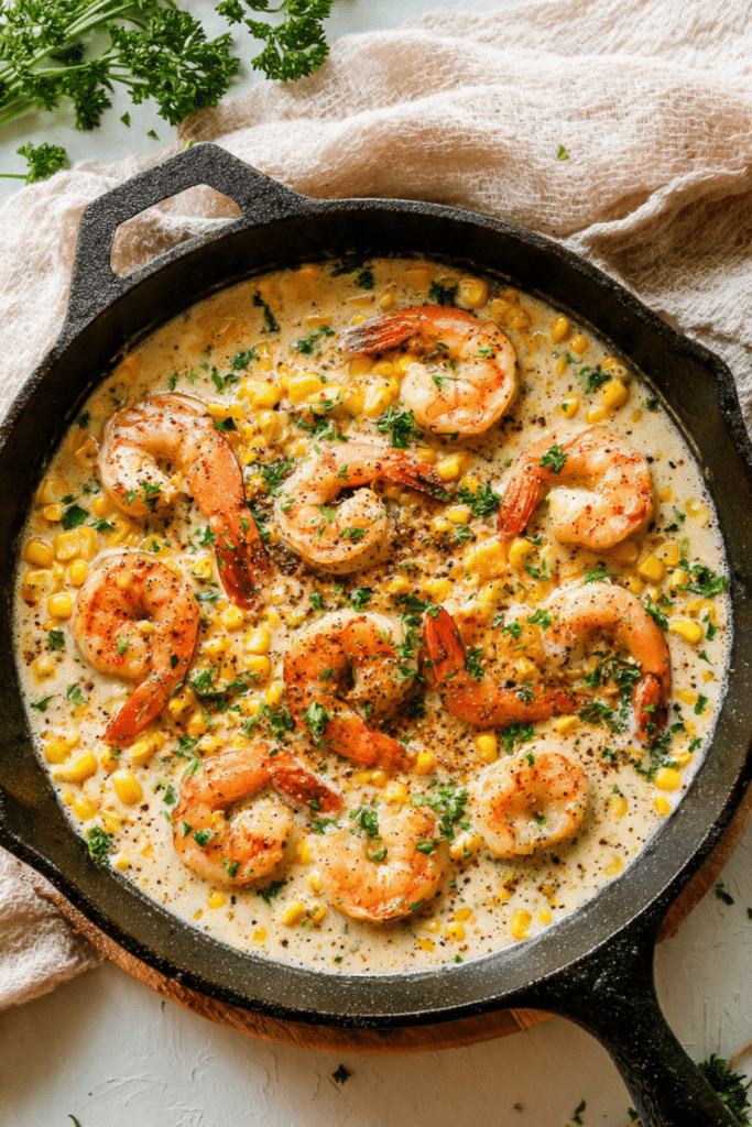 Creamy Shrimp and Corn Skillet