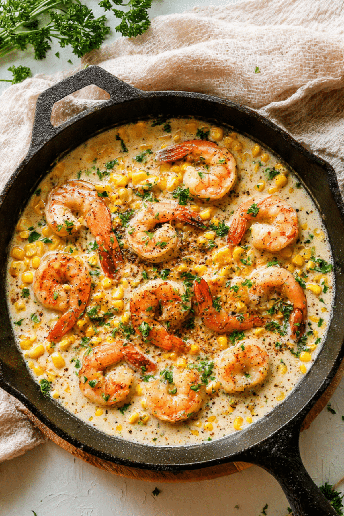 Creamy Shrimp and Corn Skillet