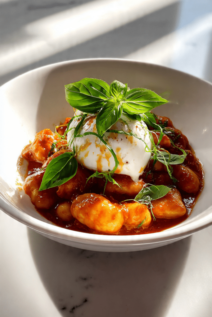 Burrata Gnocchi with Basil and Tomato
