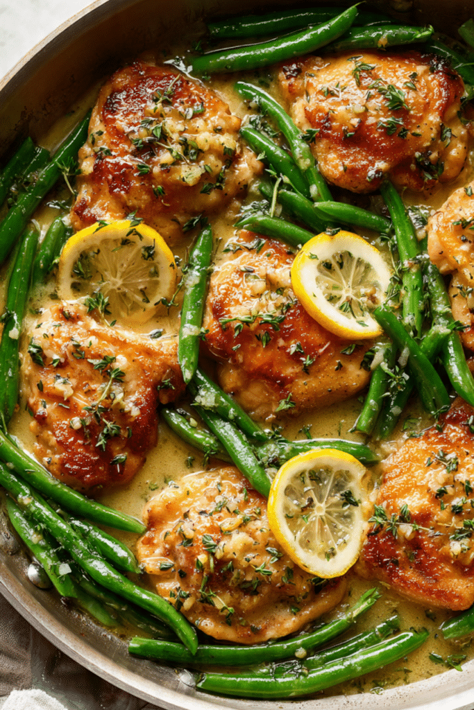 Lemon Garlic Butter Chicken & Green Beans Skillet