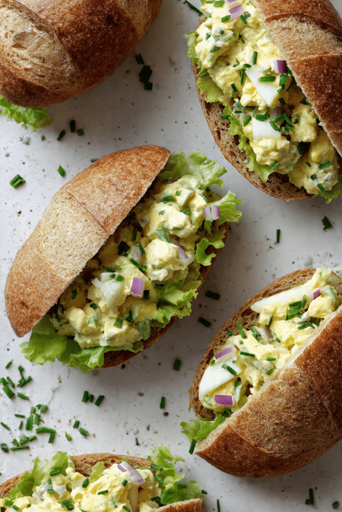 Healthy Egg Salad Stuffed Bread Pockets