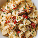 Best Parmesan Roasted Red Pepper Chicken Bowtie Pasta Recipe