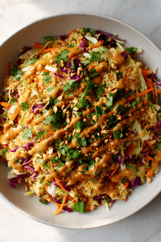 Crispy Rice Salad with Peanut-Chili Dressing